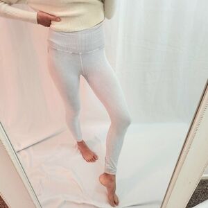 Free People Soft Grey Gray Leggings Yoga Pilates Running Side Pocket Gym Slimmin
